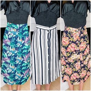 3 LOFT MIDI SKIRTS SIZE MEDIUM
